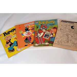Vintage Popeye Bugs Elmer Fudd Coloring Books Partly Used